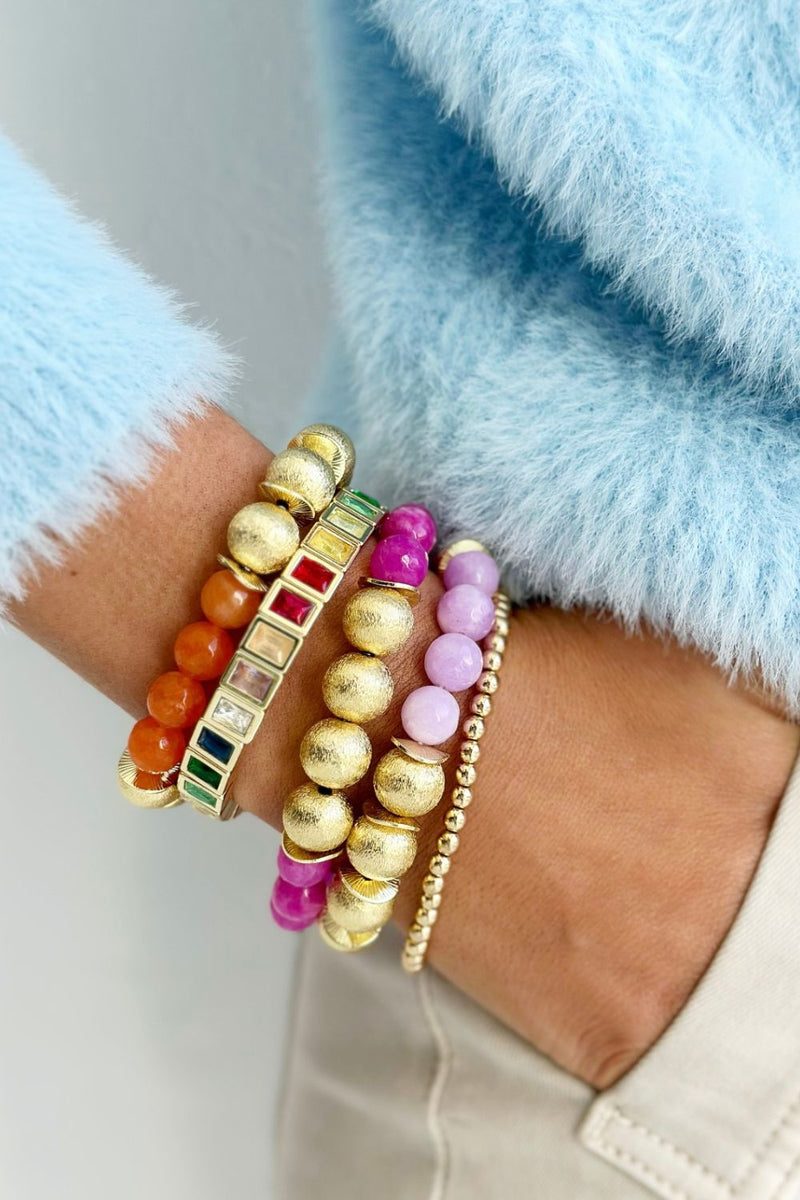 Glamour Puss bracelet | Gold and Orange Camellia