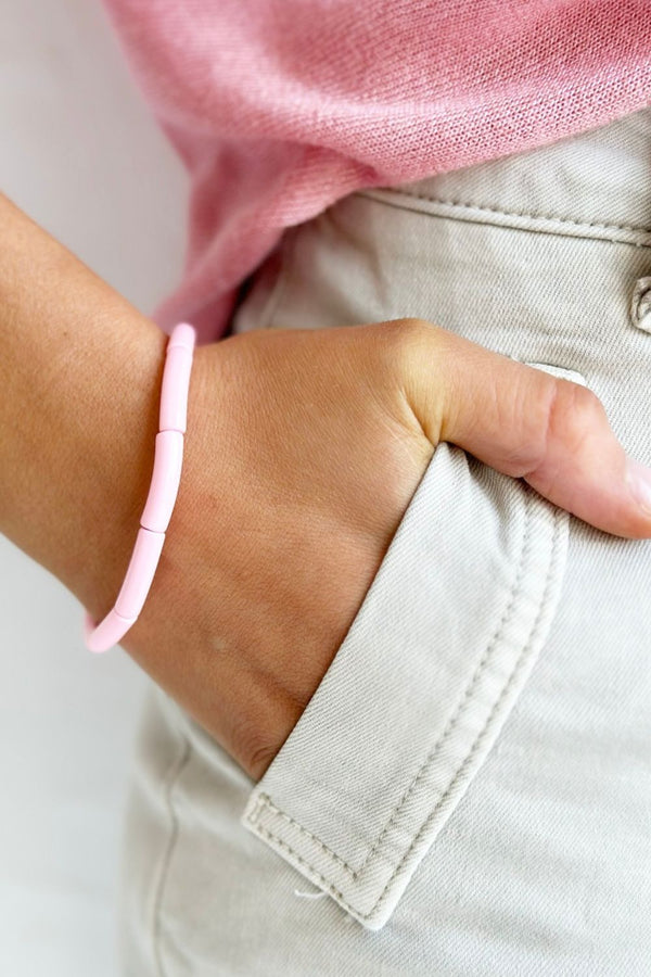 Tube Bracelet Solid | Pale Pink