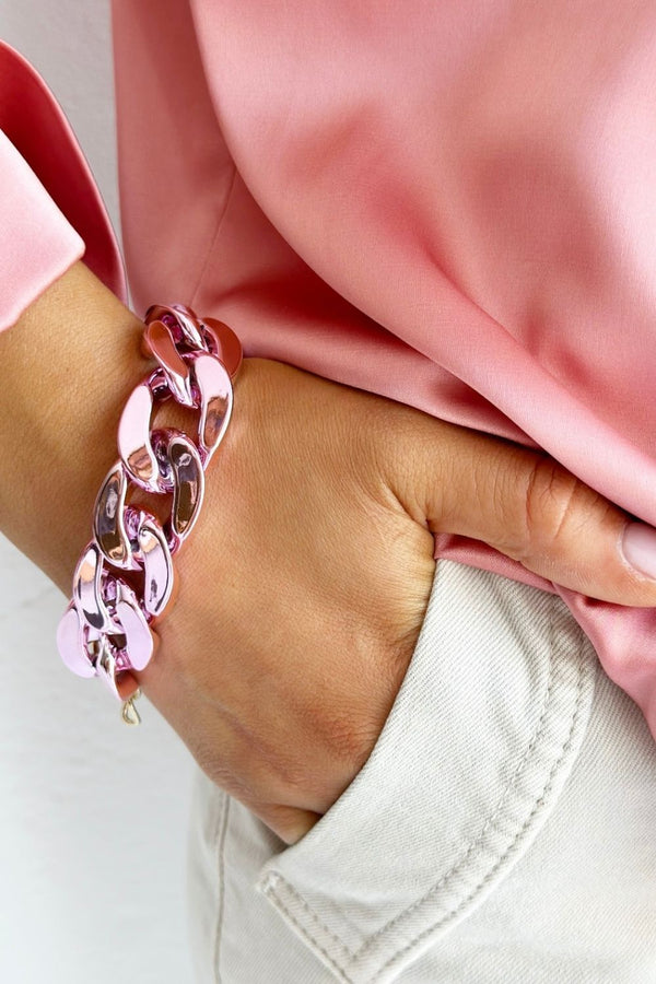 The MET CHAIN Bracelet - Metallic Light Pink