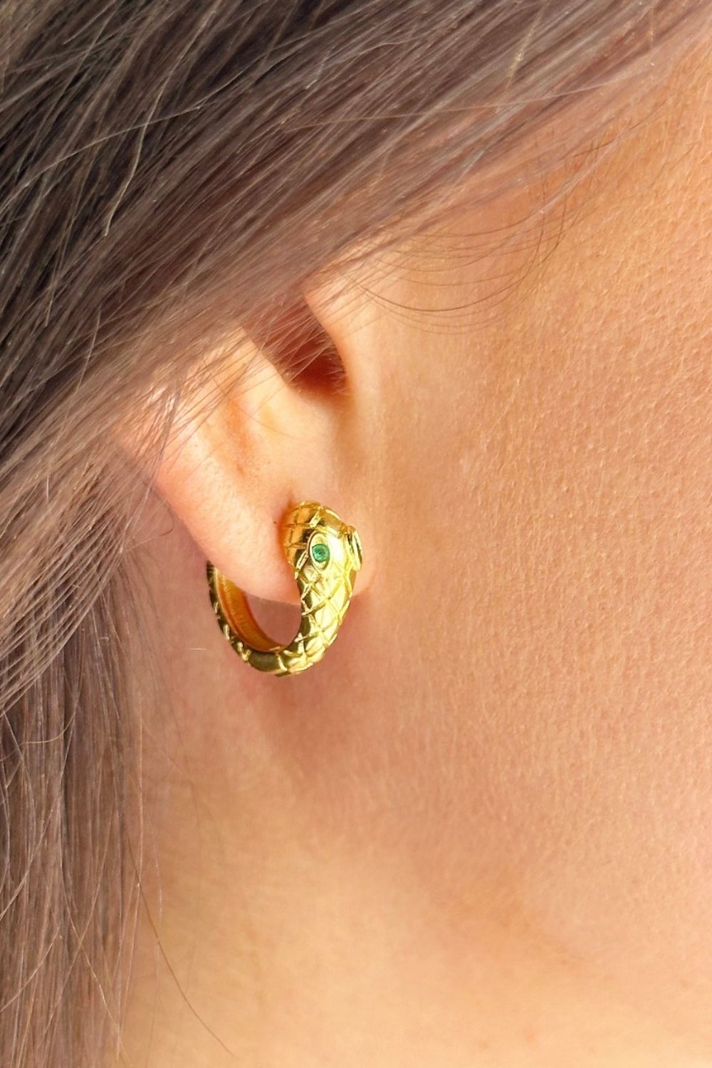 GOLD SNAKE HOOPS - Main Image