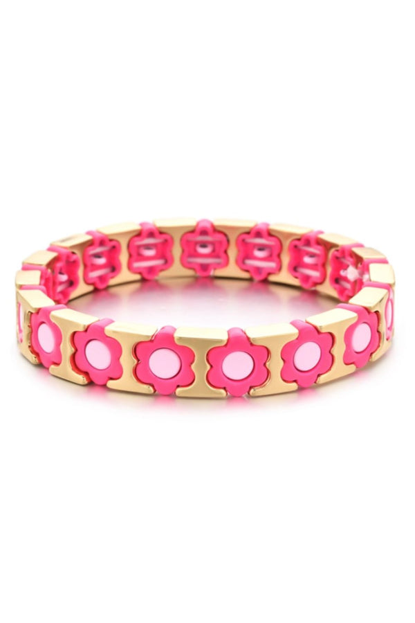 Daisy chain bracelet | Gold, Hot Pink & Pale Pink