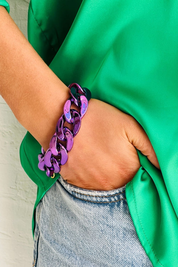 The MET CHAIN Bracelet - Metallic Purple