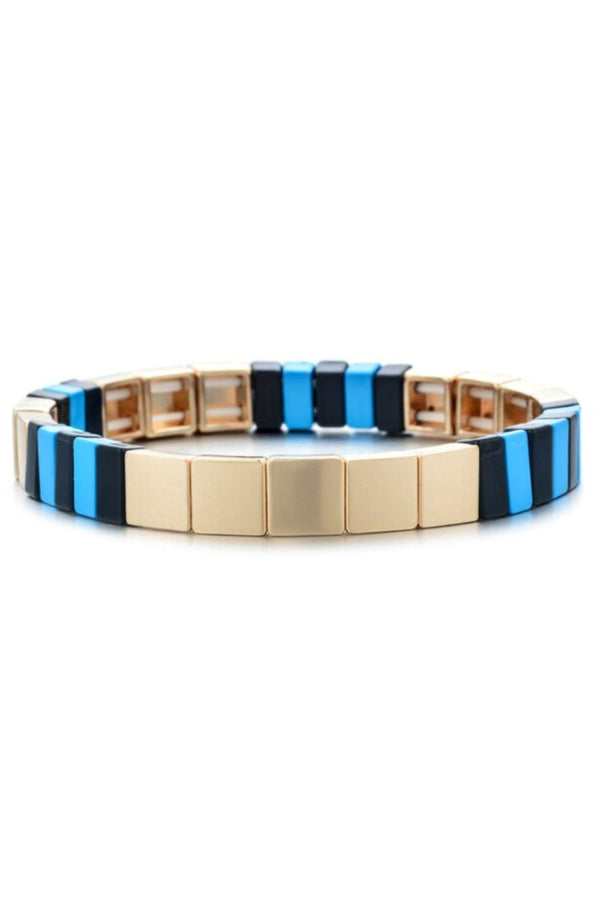 Hip to be square bracelet | Blue, Black & Gold