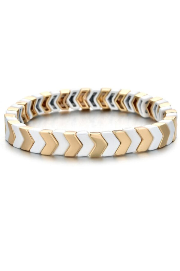 Arrow bracelet | Gold & White