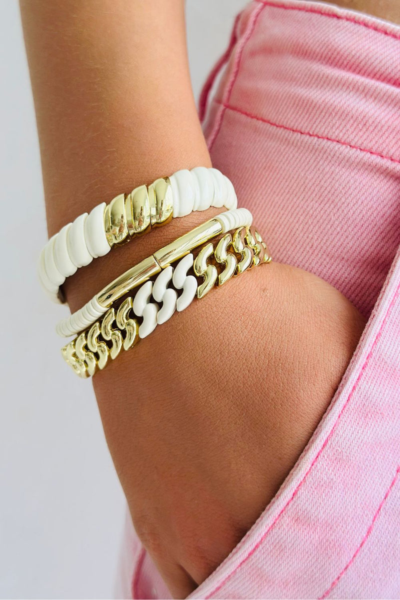 Tube Bracelet Cream | Gold