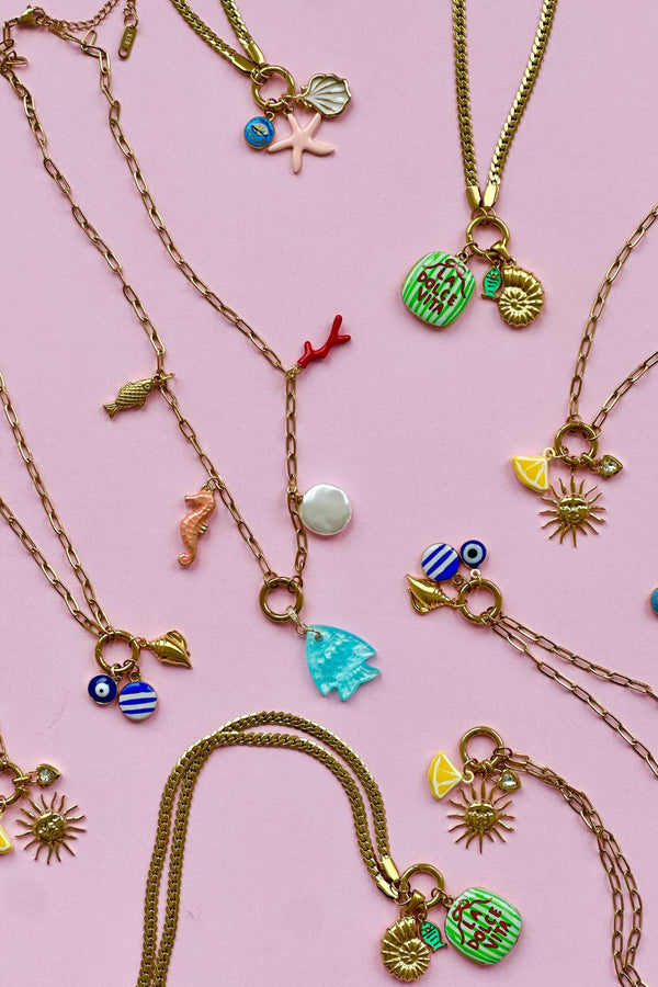 Aqua Marine Charm Necklace