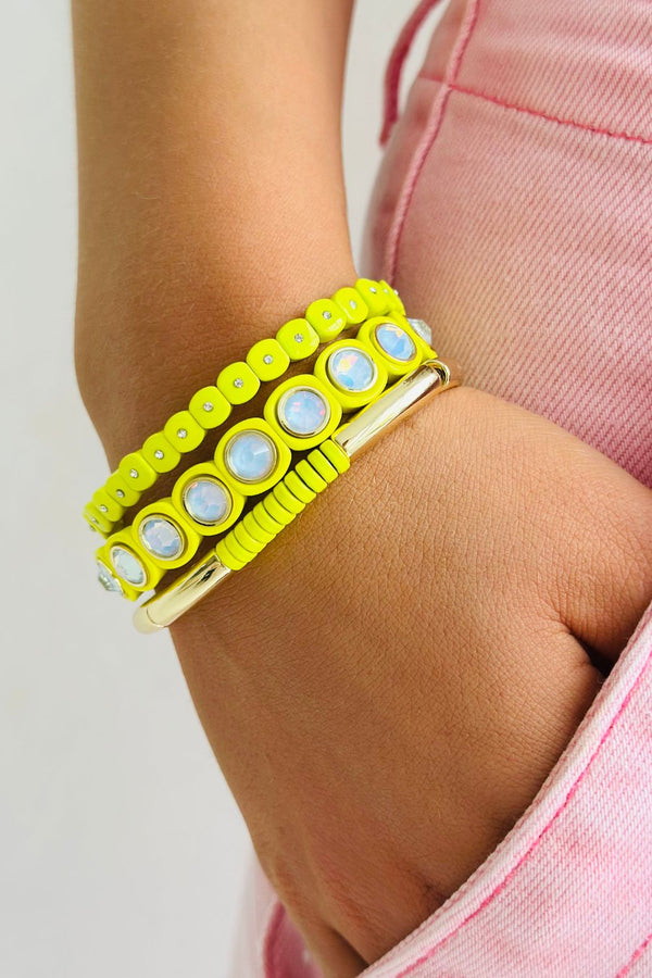 Tube Bracelet Neon Yellow | Gold