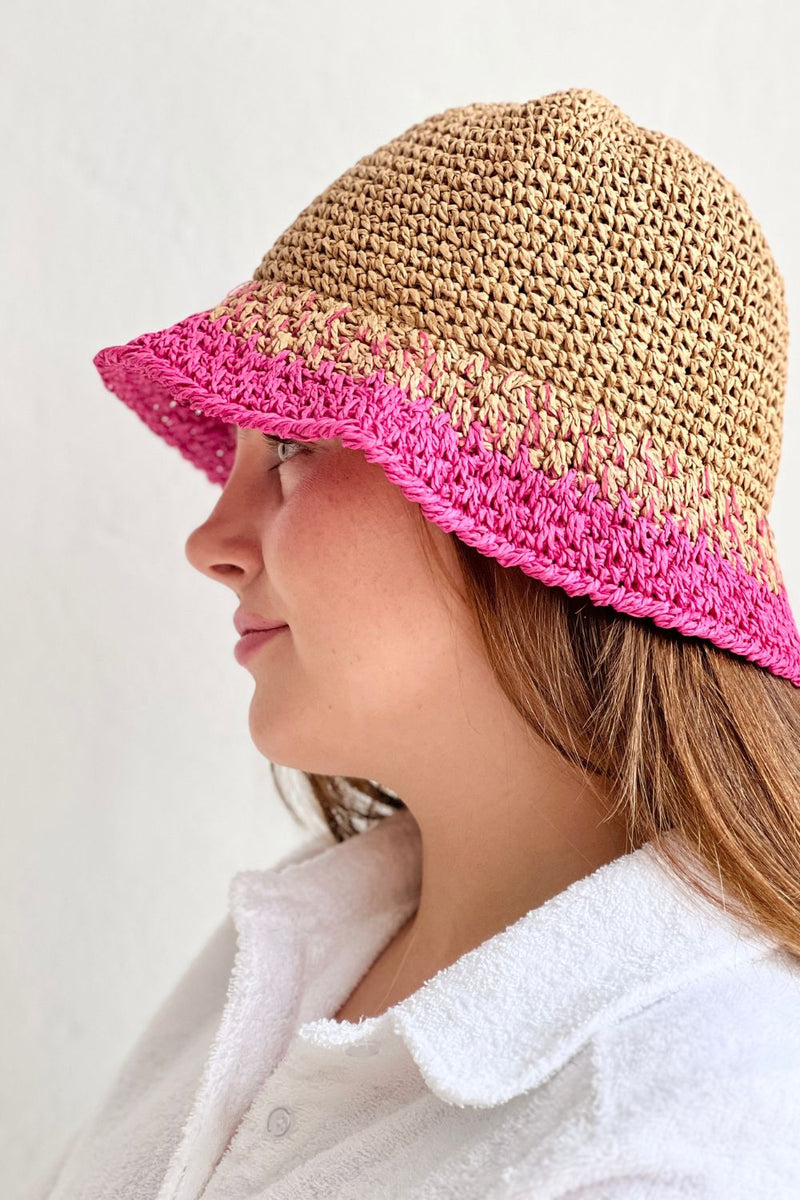 Crochet Bucket Hat - Pink