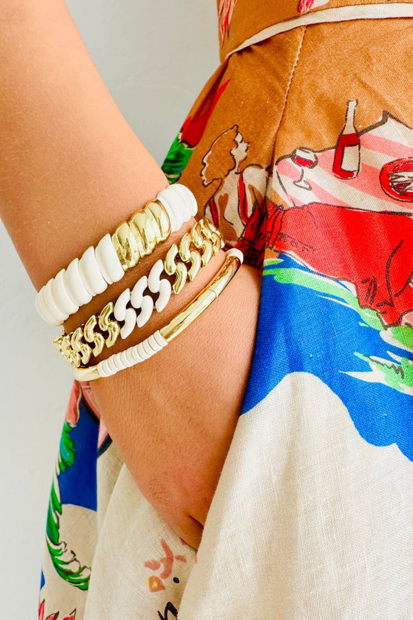 Tube Bracelet Cream | Gold