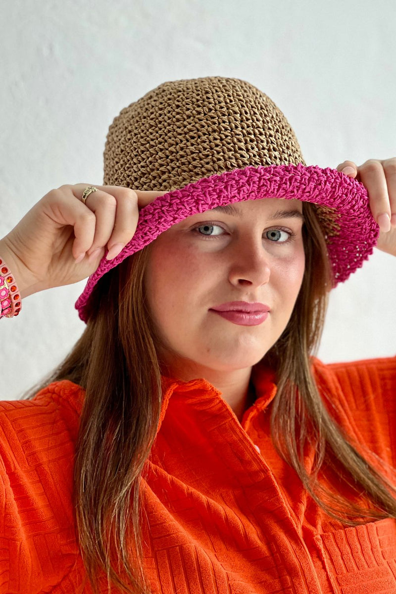 Crochet Bucket Hat - Pink