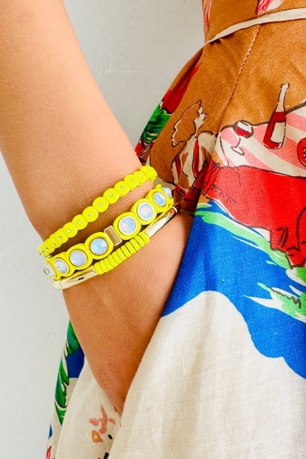 Lost in the Moment Bracelet - Neon Yellow