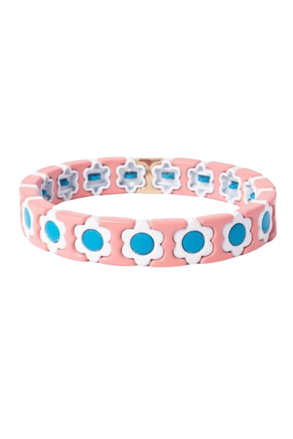 *NEW Daisy chain bracelet - pink/white/blue