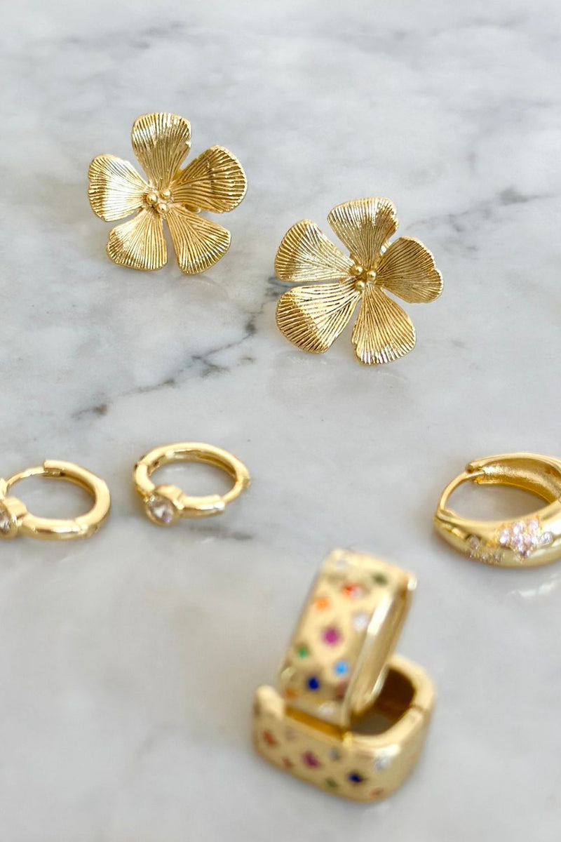 Gold Flower Studs