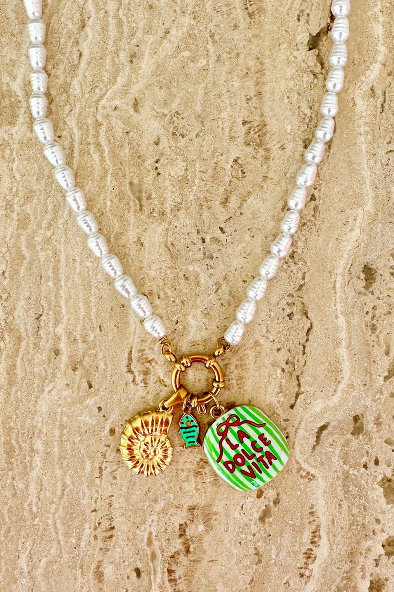 La Dolce Vita Charm Pearl Necklace - PRE ORDER