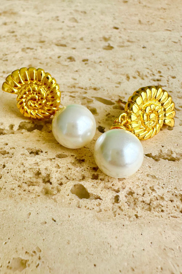 Conch Shell Pearl earrings