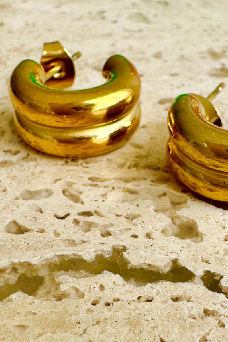 Gold Double hoops