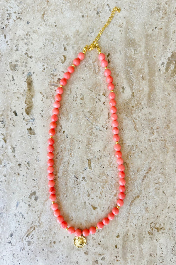Orange dyed Jasper Necklace