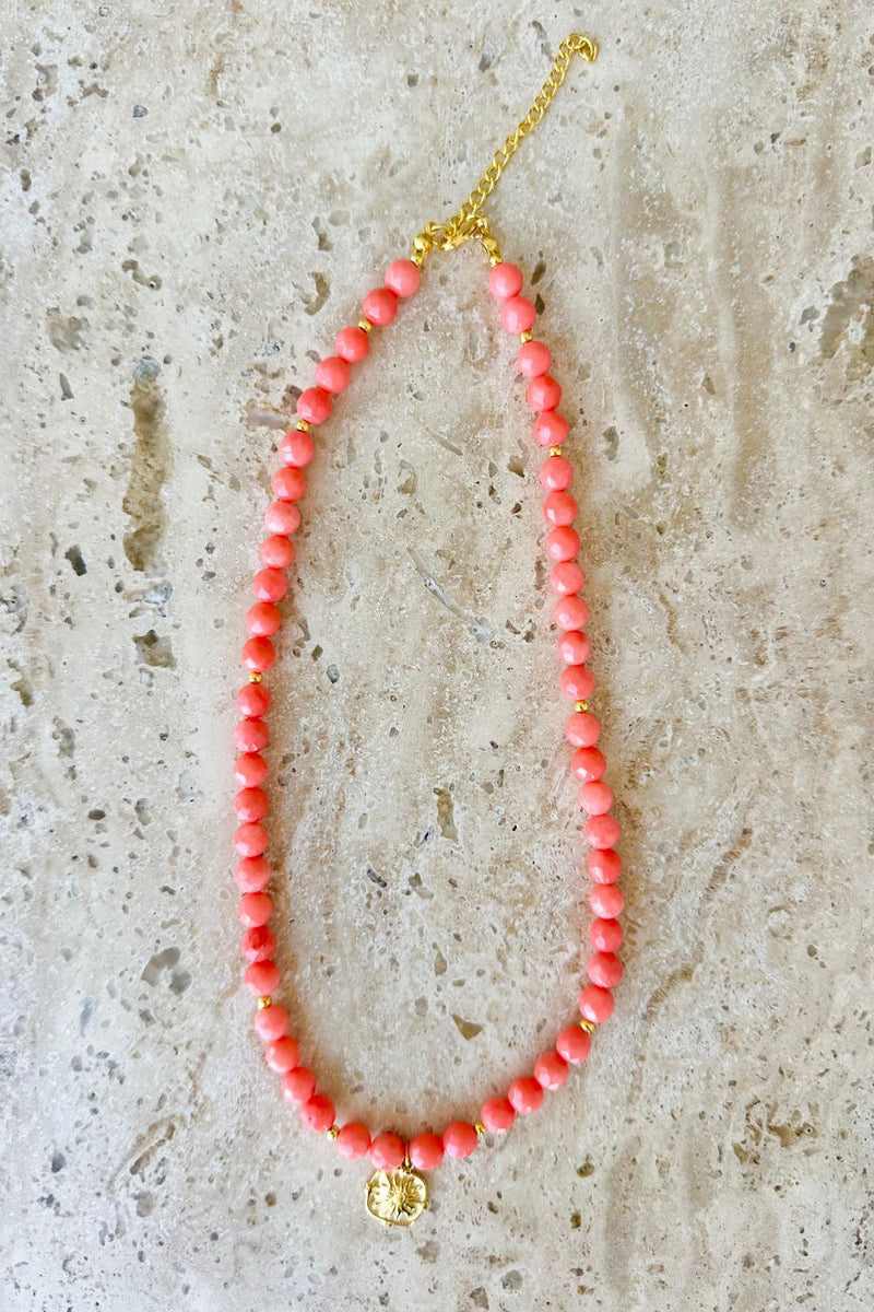 Orange dyed Jasper Necklace