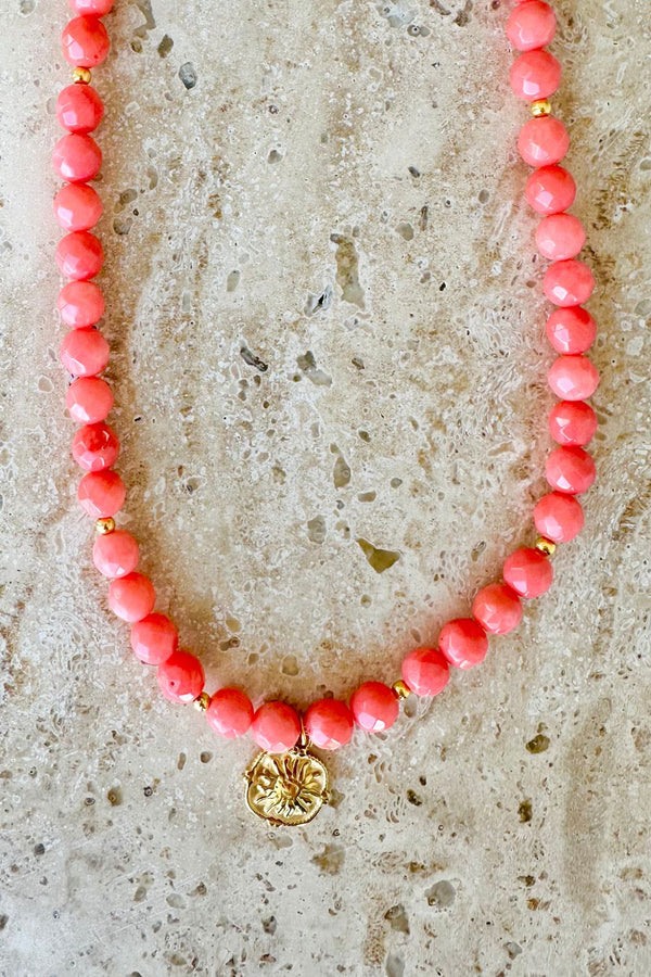 Orange dyed Jasper Necklace