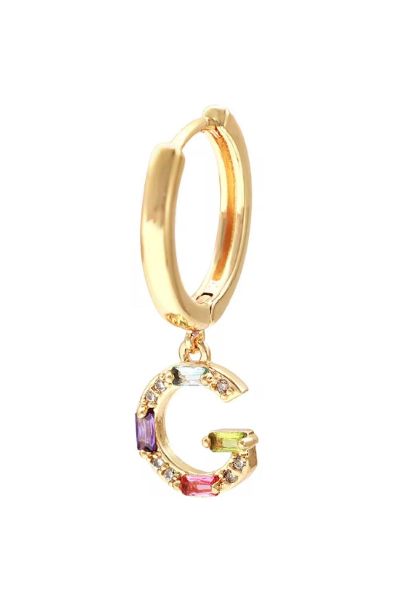 ALPHABET GEMSTONE HOOPS