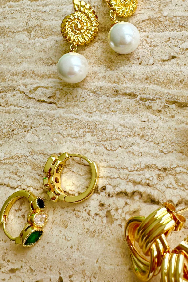 Conch Shell Pearl earrings