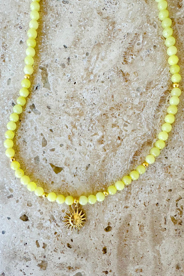 yellow dyed Jasper Necklace