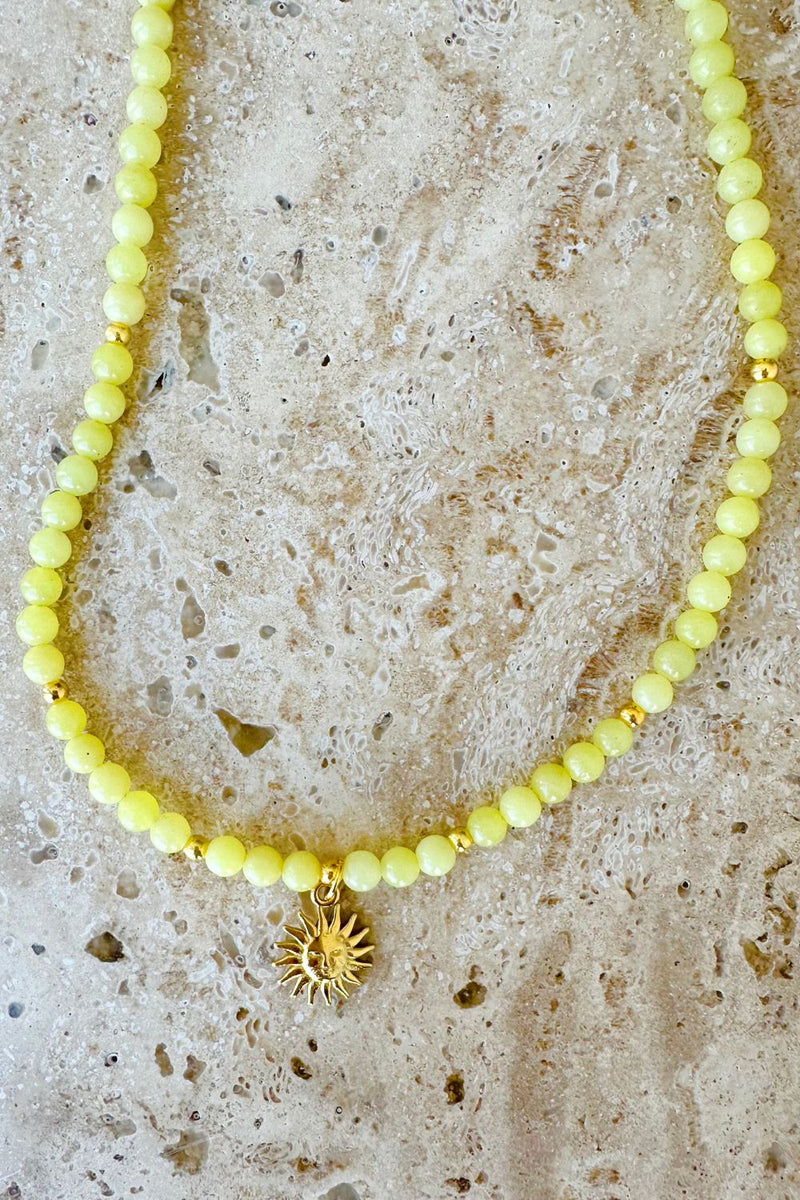 yellow dyed Jasper Necklace