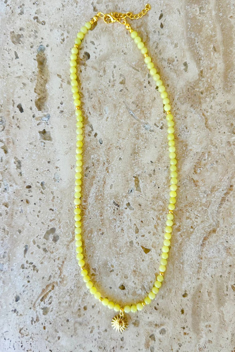 yellow dyed Jasper Necklace