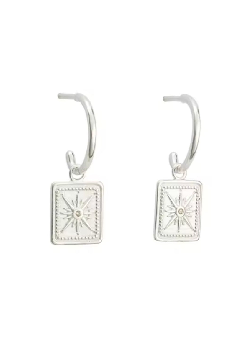 Sun Dial Hoops Silver