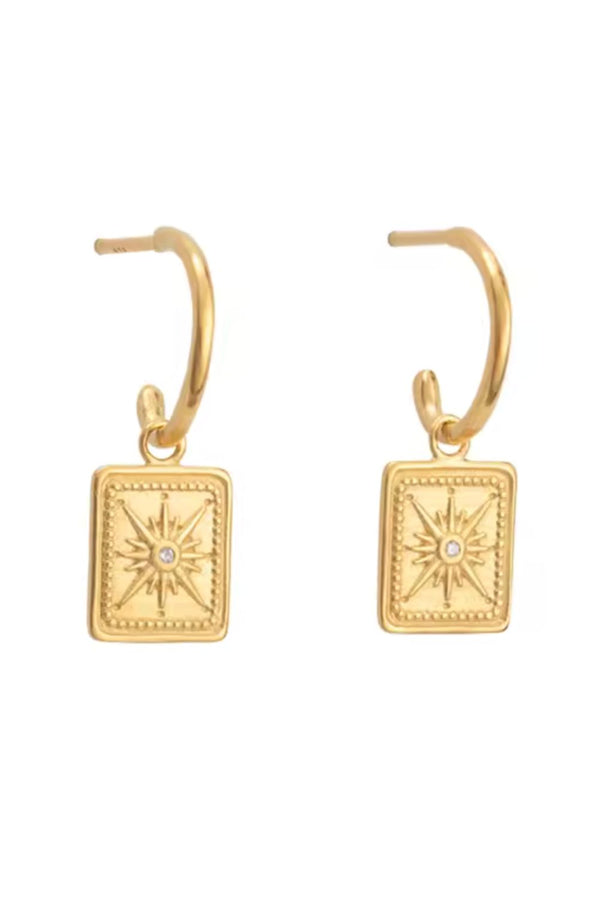 Sun Dial Hoops Gold