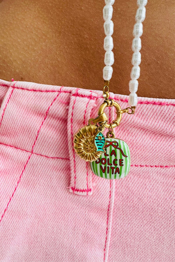 La Dolce Vita Charm Pearl Necklace