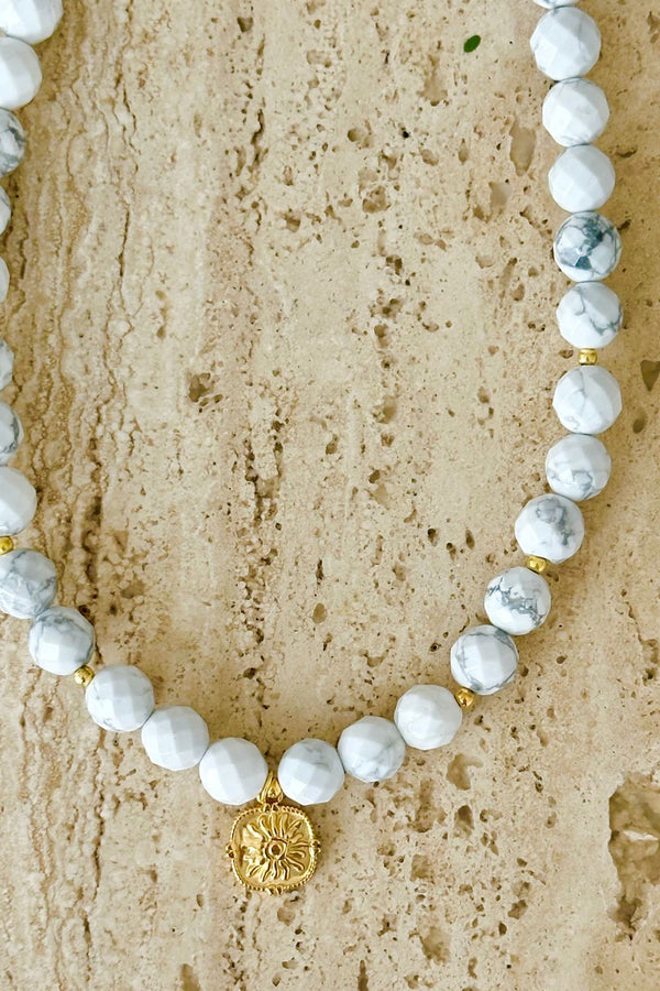 Faceted White Quartz Necklace