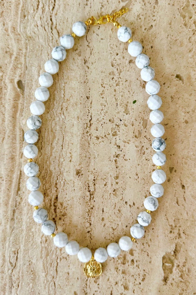 Faceted White Quartz Necklace