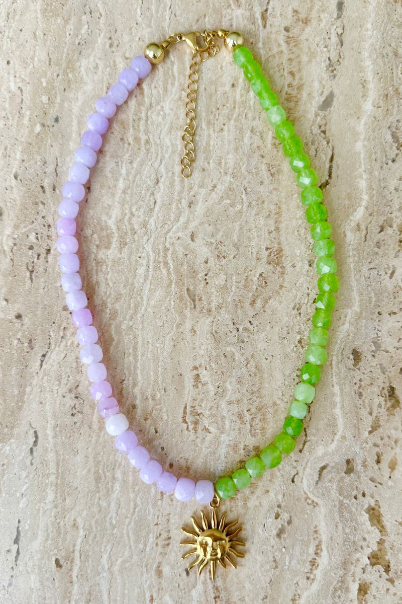 SUNNY JADE & LILAC GEM NECKLACE