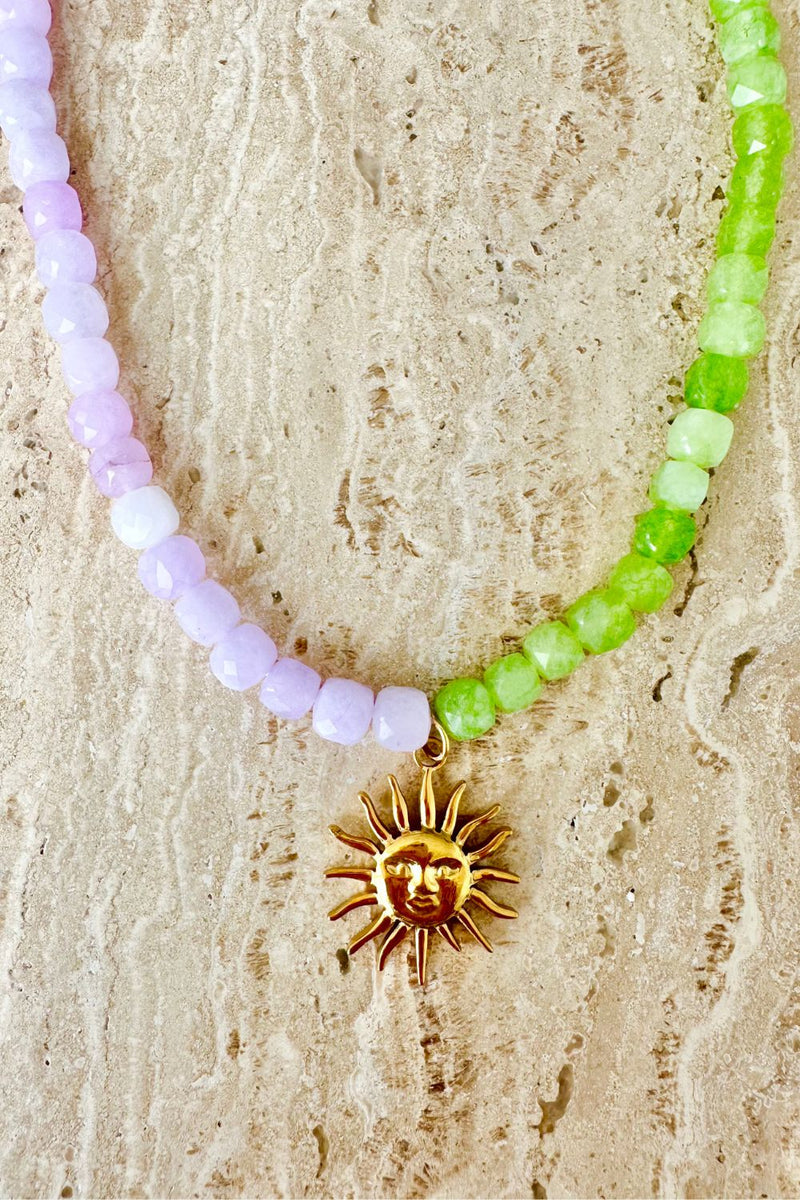 SUNNY JADE & LILAC GEM NECKLACE