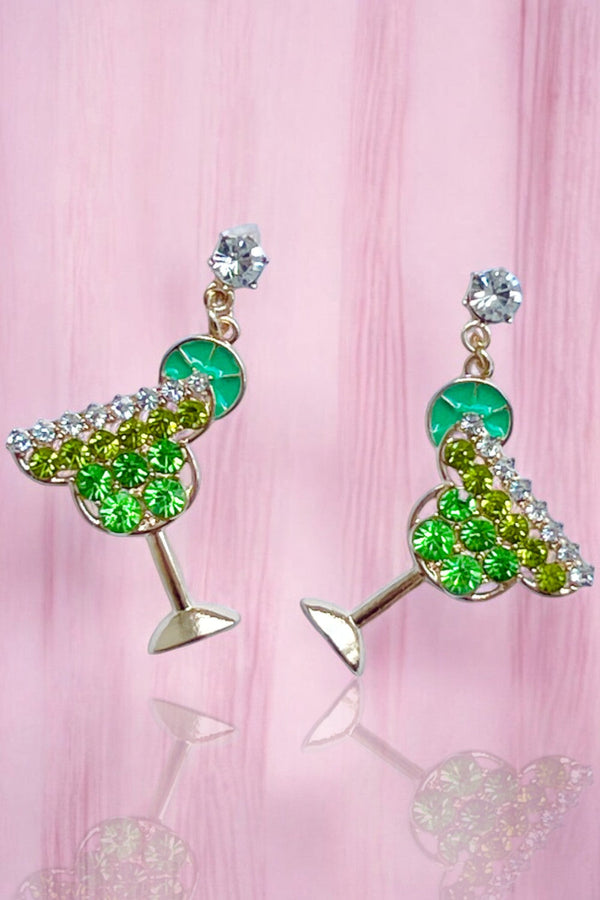 Green Margarita Glam Earrings