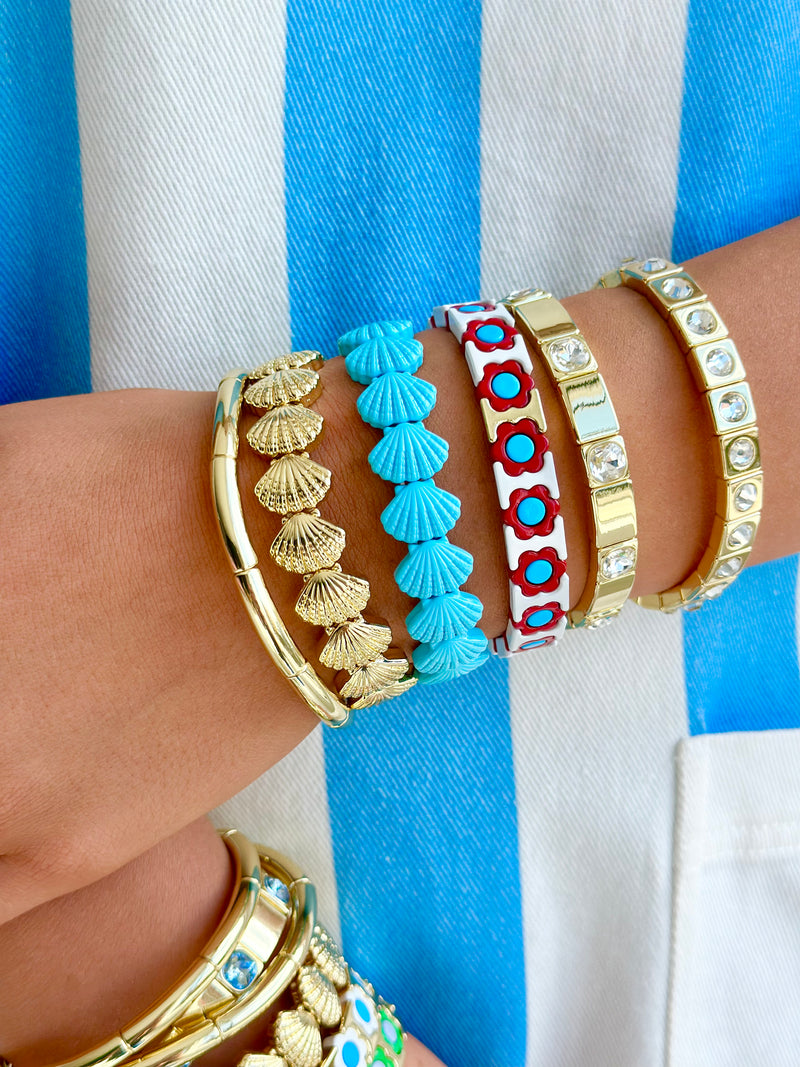 Shell bracelet - Bright Blue