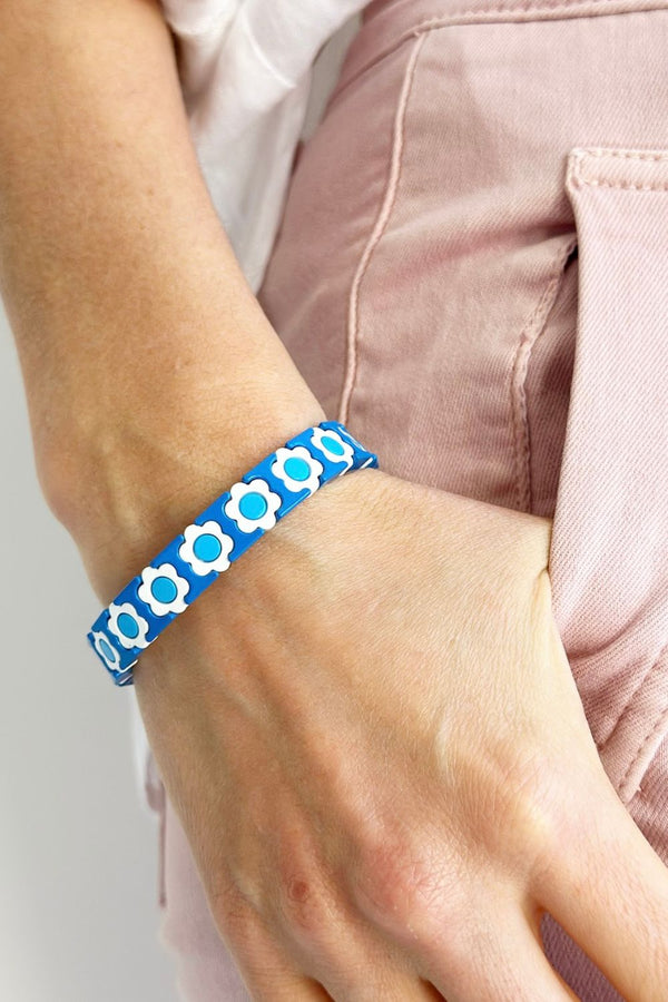 *NEW Daisy chain bracelet - blue/white/blue