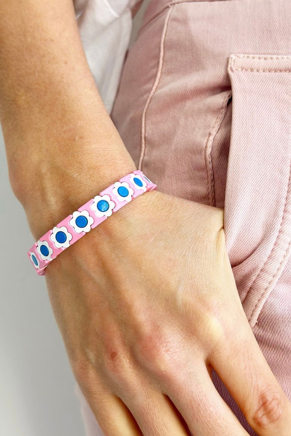 *NEW Daisy chain bracelet - pink/white/blue