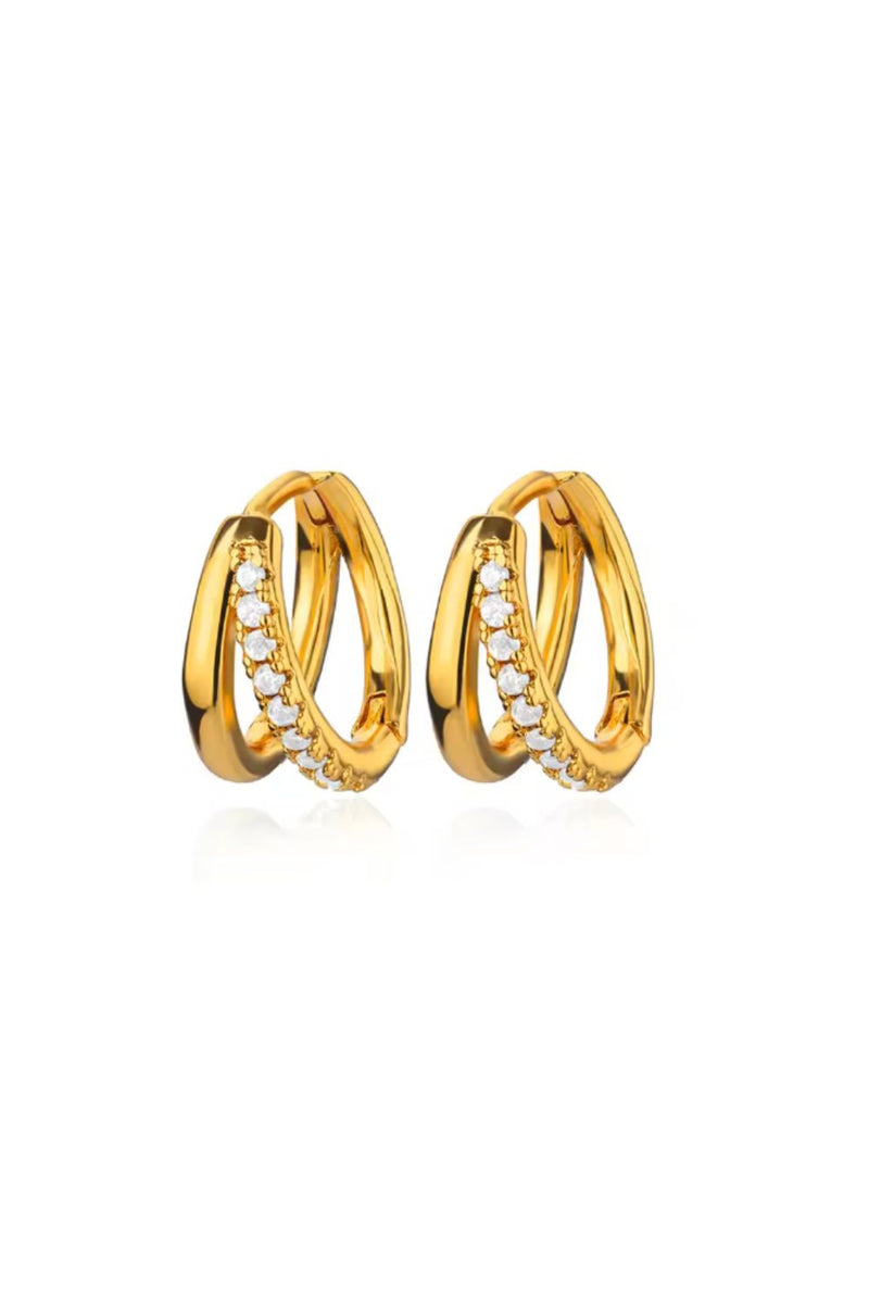 Chloe Double gold hoops