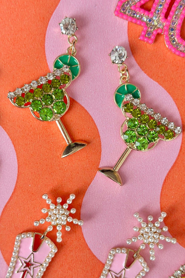 Green Margarita Glam Earrings