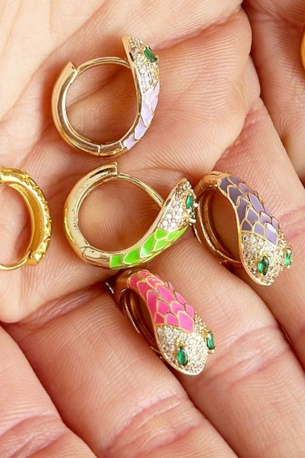 PINK SNAKE HOOPS