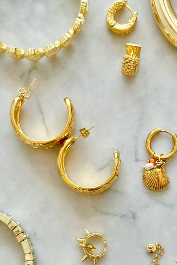 Extra large chunky gold hoops