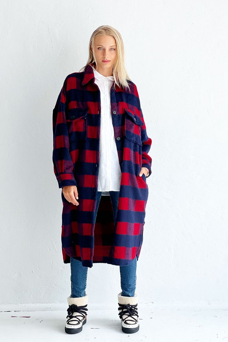 MORRISON JACKET - RED AND NAVY CHECK